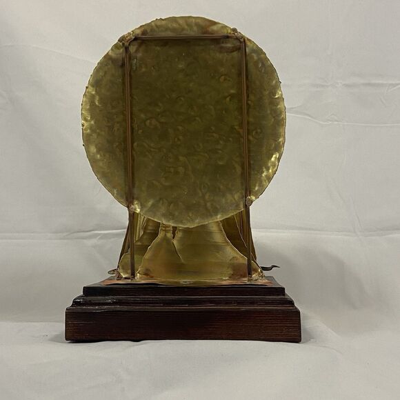 Vintage Brass and Copper SouthWestern Sculpture Coyote Cactus Marked Texas Art - Picture 3 of 8